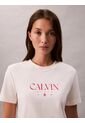 Camiseta Blanca De Corte Clásico Con Gráfico Calvin Klein de Calvin Klein