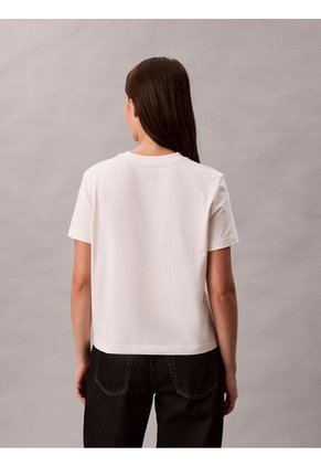 Camiseta Blanca De Corte Clásico Con Gráfico Calvin Klein