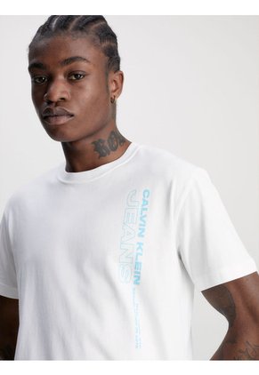 Camiseta Con Logo Hombre Blanco Calvin Klein