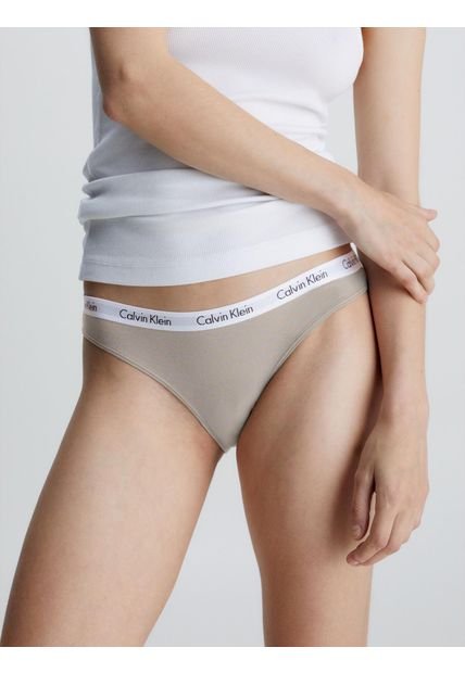Bikini Beige Clásico Con Logo Calvin Klein