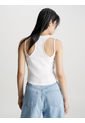 Camiseta De Tirantes Acanalada De Dos Capas Mujer Blanco Calvin Klein de Calvin Klein