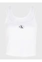 Camiseta De Tirantes Acanalada De Dos Capas Mujer Blanco Calvin Klein de Calvin Klein