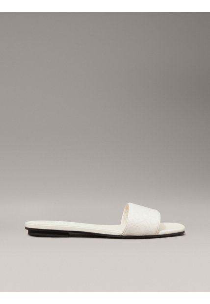 Sandalias Blanco De Jacquard Con Logo Calvin Klein