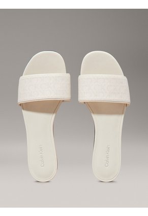 Sandalias Blanco De Jacquard Con Logo Calvin Klein