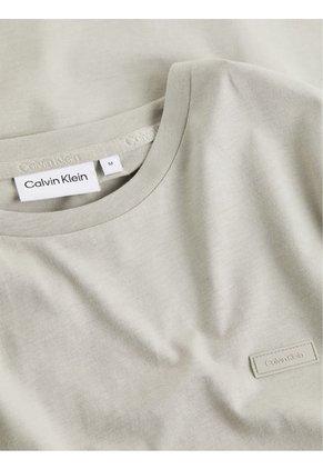 Camiseta Beige De Algodón Con Parche De Goma Calvin Klein
