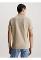 Camiseta Slim Con Monograma Hombre Beige Calvin Klein de Calvin Klein