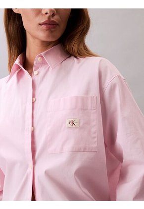 Camisa Rosada Relaxed De Popelina Calvin Klein