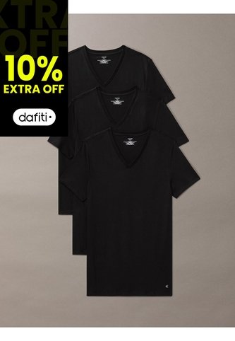 Pack Negro De 3 Camisetas Con Cuello V - Cotton Classics Calvin Klein Calvin Klein