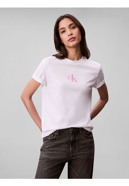 Camiseta Blanco Classic Con Monograma Calvin Klein