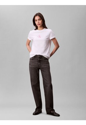 Camiseta Blanco Classic Con Monograma Calvin Klein
