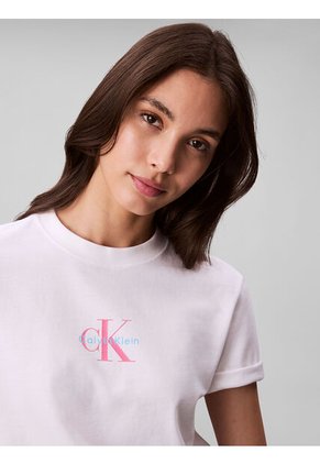 Camiseta Blanco Classic Con Monograma Calvin Klein