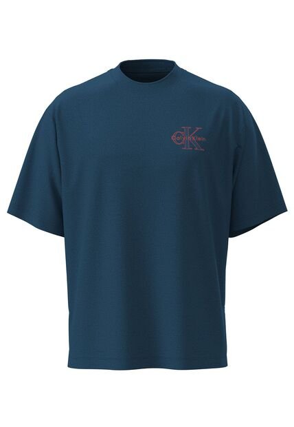 Camiseta Azul Con Gráfico De Monograma Calvin Klein Calvin Klein