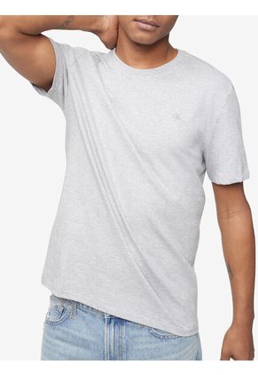 Camiseta Manga Corta Smooth Algodón Solid Hombre G Gris Calvin Klein