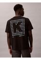 Camiseta Negra De Manga Corta Con Estampado Gráfico A Rayas Calvin Klein de Calvin Klein