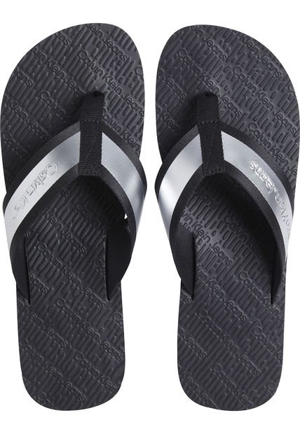 Sandalias Negra Con Acabados Metálicos Calvin Klein