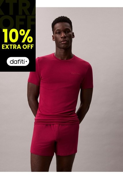 Camiseta Roja De Estar Por Casa - Ultra Soft Modal Calvin Klein