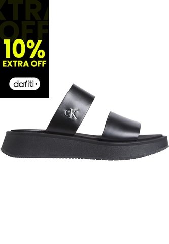 Sandalias Negro De Cuero Con Plataforma Calvin Klein Calvin Klein