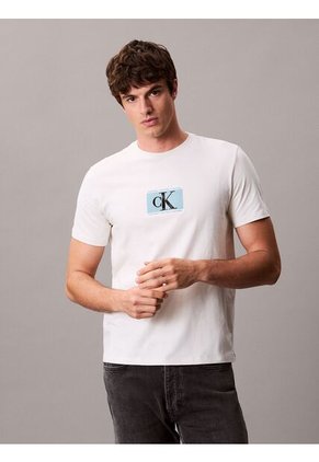 Camiseta Beige Sport Con Mini Monograma Calvin Klein