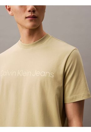 Camiseta Amarilla Regular Con Logotipo Calvin Klein