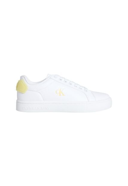 Tenis Blanco Classic Cupsole De Cuero Con Parche Calvin Klein