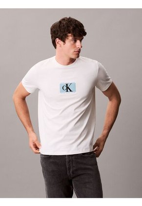 Camiseta Beige Sport Con Mini Monograma Calvin Klein