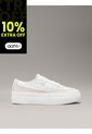 Tenis Blanco De Lona Con Plataforma Calvin Klein de Calvin Klein