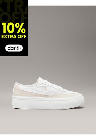 Tenis Blanco De Lona Con Plataforma Calvin Klein Calvin Klein