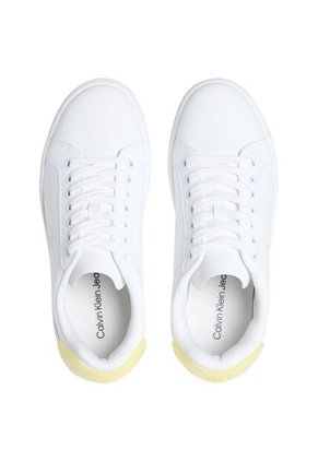Tenis Blanco Classic Cupsole De Cuero Con Parche Calvin Klein
