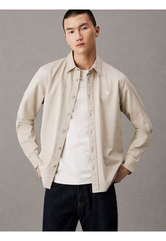 Camisa Gris Con Etiqueta Tejida Calvin Klein Calvin Klein