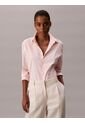 Camisa Rosa Slim Fit Elástica De Manga Larga Calvin Klein de Calvin Klein