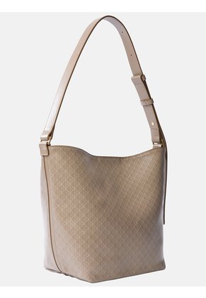 Bolso Beige Mediano Con Estampado De Emblema Y Bolsillo Interior Calvin Klein