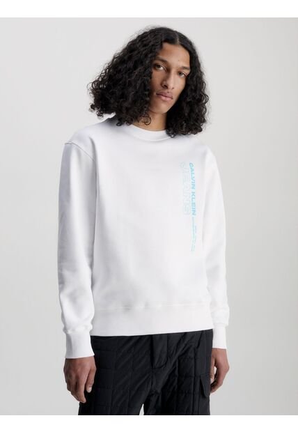 Saco De Felpa Y Algodón Con Logo Hombre Blanco Calvin Klein