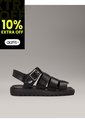 Sandalias Negro De Pescador De Cuero Calvin Klein de Calvin Klein