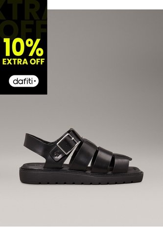Sandalias Negro De Pescador De Cuero Calvin Klein Calvin Klein