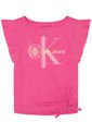 Camiseta Rosa Para Niña Con Detalle De Lazo Calvin Klein de Calvin Klein