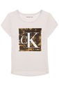 Camiseta Marrón Con Logotipo De Lentejuelas Para Niña Calvin Klein de Calvin Klein