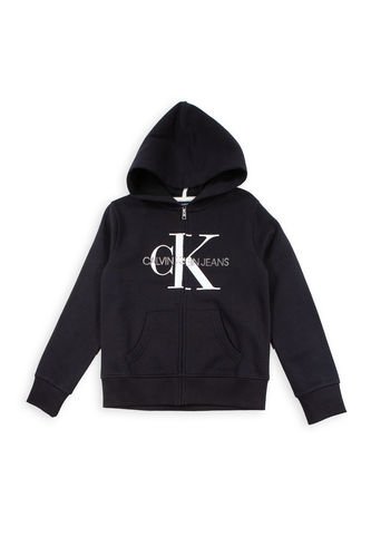 Buzo Negro Con Capota Y Monograma Calvin Klein Calvin Klein
