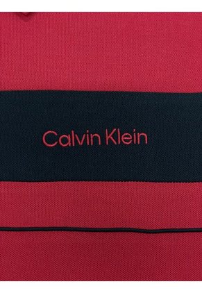 Polo Rojo Standard Con Cremallera Calvin Klein
