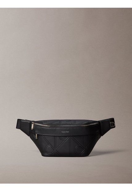 Canguro Negro Con Relieve Integral De Emblema Calvin Klein