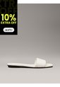 Sandalias Blanco De Jacquard Con Logo Calvin Klein de Calvin Klein
