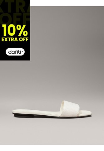 Sandalias Blanco De Jacquard Con Logo Calvin Klein Calvin Klein