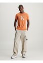 Camiseta Slim Con Monograma Hombre Naranja Calvin Klein de Calvin Klein