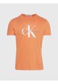 Camiseta Slim Con Monograma Hombre Naranja Calvin Klein de Calvin Klein