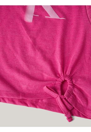 Camiseta Rosa Para Niña Con Detalle De Lazo Calvin Klein