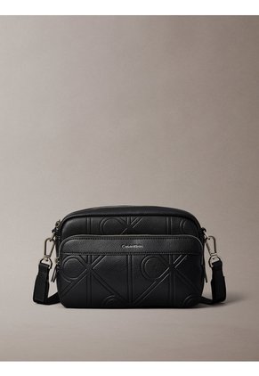 Bolso Negro Camera Con Textura De Emblema Calvin Klein