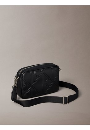 Bolso Negro Camera Con Textura De Emblema Calvin Klein