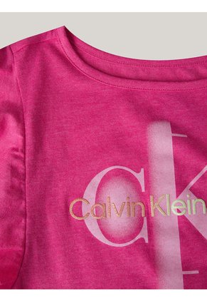 Camiseta Rosa Para Niña Con Detalle De Lazo Calvin Klein