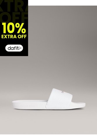 Sandalias Blanco Slide Con Monograma Calvin Klein Calvin Klein