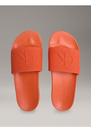 Sandalias Naranja De Lona Con Logo Calvin Klein