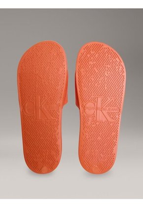 Sandalias Naranja De Lona Con Logo Calvin Klein